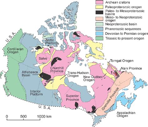 Simplified Geological Map Of Canada With The Location Of The Lake