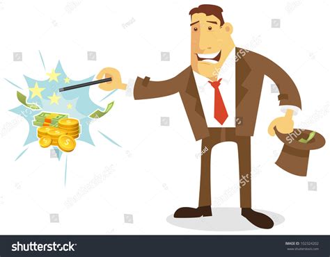 Businessman Character Making Money Instantly Stock Vector Illustration