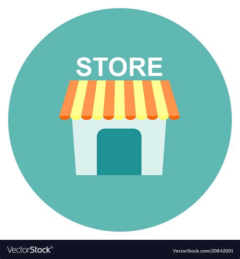 Store Icon Flat Isolated On White Royalty Free Vector Image