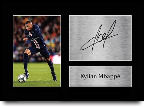 Hwc Trading A4 Kylian Mbappe France Ts Printed Signed Autograph Picture For Fans And