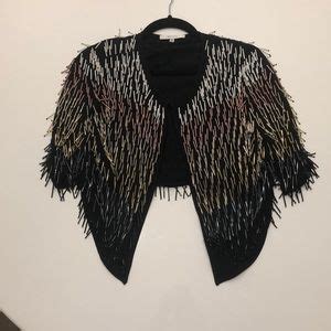 Milly Jackets Coats Milly Beaded Silk Bolero Jacket Poshmark