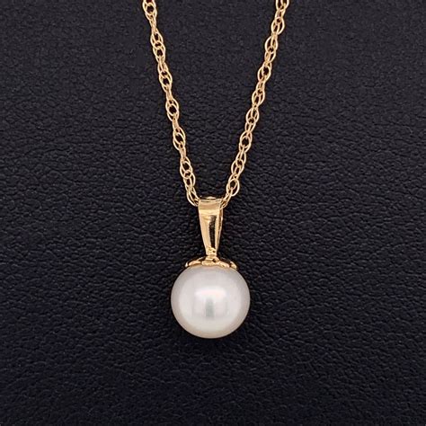Mm Freshwater Pearl Pendant K Yellow Gold Geralds Jewelry