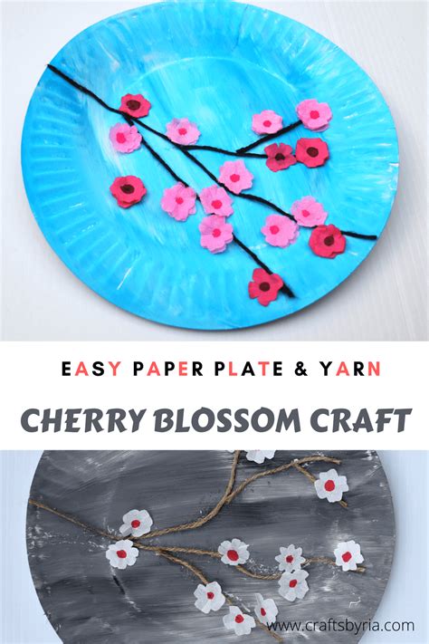Easy Cherry Blossom Art For Kids On Paper Plate Crafts By Ria