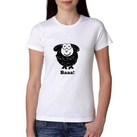 Hollywood Thread Funny Large Black Sheep Saying Baaaa Women S Cotton T Shirt