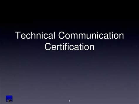 Ppt Technical Communication Certification Powerpoint Presentation