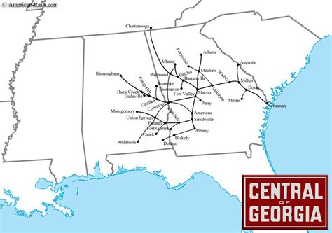 The Central Of Georgia Railway Train Map Railroad History Southern