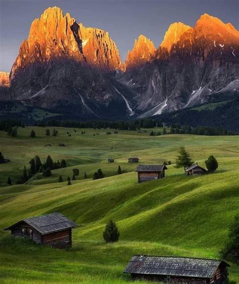 Alpenglow On Alps In Northern Italy Beautiful Landscapes Wonderful