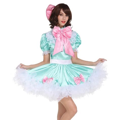Buy Sissy Girl Lockable Maid Bow Dress Satin Puffy