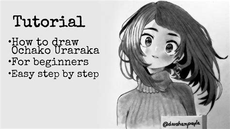 How To Draw Ochako Uraraka From My Hero Academia Easy Tutorial Youtube