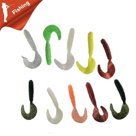 Soft Lure 10pcs 50mm 70mm Soft Worm Fishing Baits Silicone Swimbait