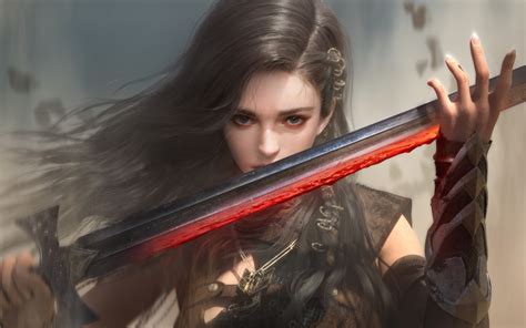 2560x1600 Female Warrior Fantasy With Sword Wallpaper2560x1600