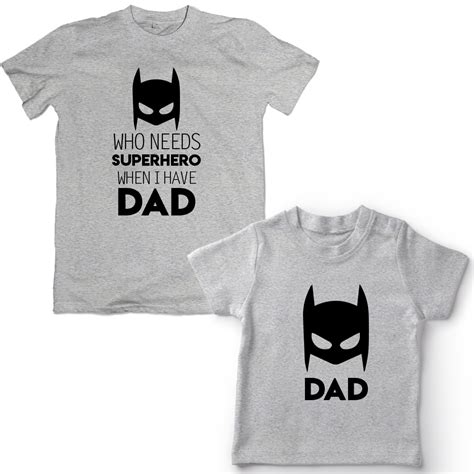 Batman Superhero Dad Son Combo T Shirt Smarty Nerdy