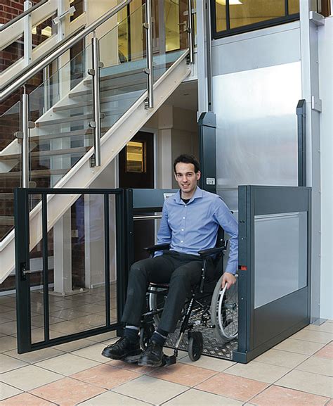 A wheelchair lift, also known as a platform lift, or vertical platform lift is a fully powered device designed to raise a wheelchair and its occupant in order to overcome a step or. Vertical Platform Lift With Automatic Gates Option | Melody 3