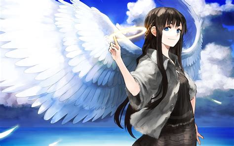 Anime Angel Girl Wings With Clouds Anime Anime Angel Girl Anime Angel