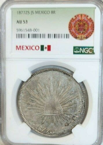 1877 Zs Js Mexico Silver 8 Reales 8r Ngc Au 53 Pq Scarce Great Looking