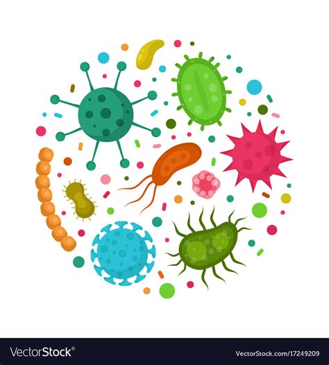 Bacterial Microorganism In A Circle Royalty Free Vector