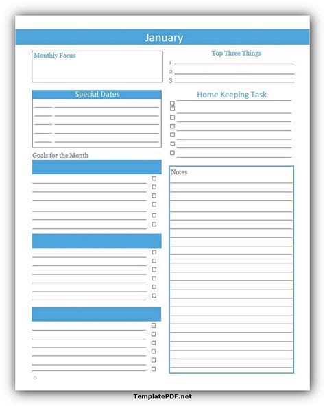 Monthly Task List Template Ewriting