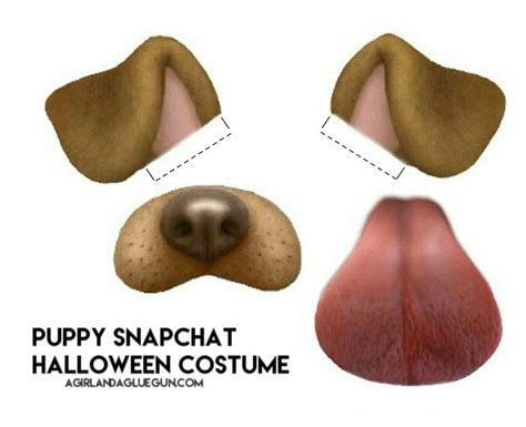 Snapchat Filterpuppy Costume With Free Printable Snapchat Dog Filter