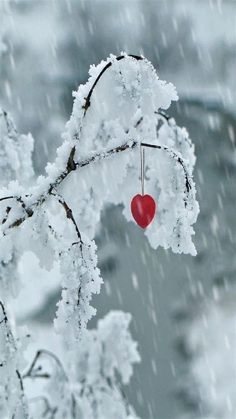 Love Heart Winter Snow Hd Phone Wallpaper Peakpx