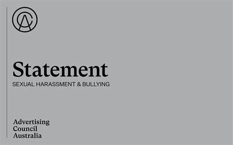 aca statement sexual harassment and bullying in the industry advertising council australia
