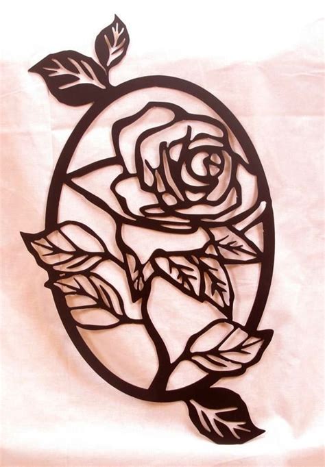 Cut Out Metal Rose Template Metal Rose Cutout Etsy