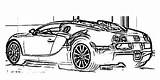 Bugatti Coloring Pages Veyron Car Electronic Color sketch template