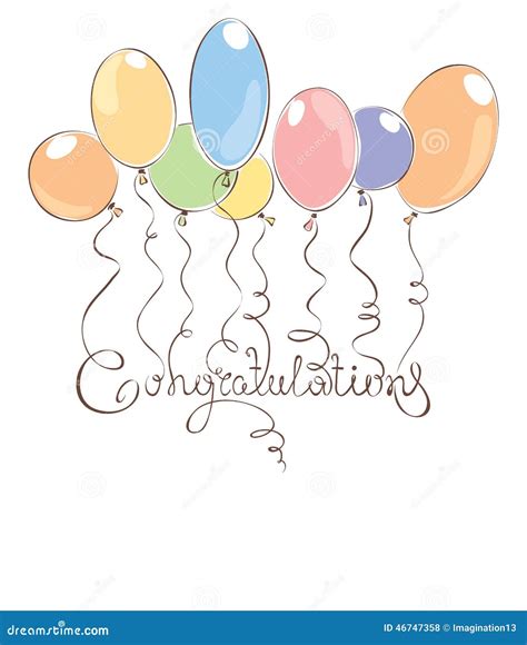 Congratulation With Balloons Stock Vector Illustration Of Banner