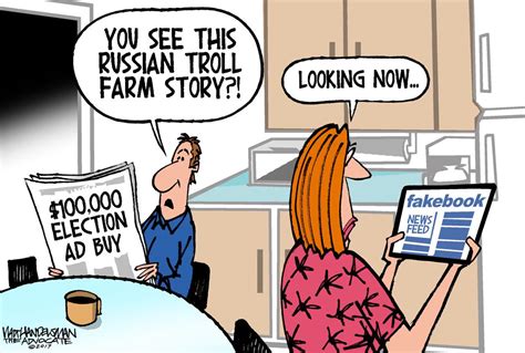 Walt Handelsman Russian Troll Farm Opinion
