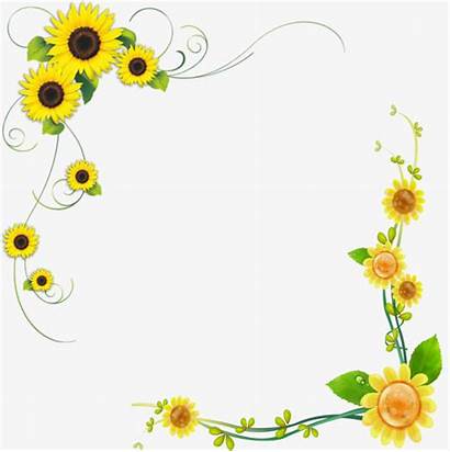 Sunflower Border Borders Clipart Frame Transparent Floral