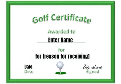 Free Printable Golf Award Certificates Printable Templates