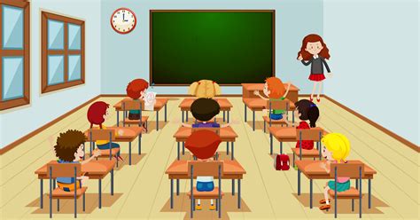 Student In Classroom Template 366561 Vector Art At Vecteezy