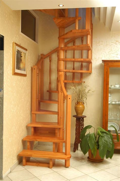 Square Spiral Staircase Stainless Steel Frame Wooden Steps