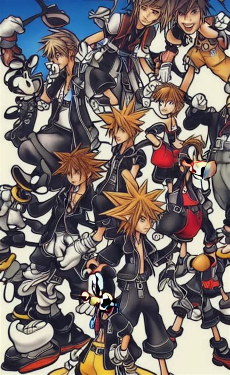 Kingdom Hearts By Yoji Shinkawa Sora Roxas Goofy Stable Diffusion