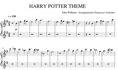 Мелодии из к/ф про Гарри Поттера - ноты для фортепиано - скачать бесплатно