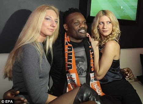 Dereck Chisora In Warsaw With Two Blondes Daily Mail Online
