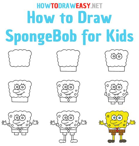 draw spongebob squarepants with easy step by step drawing lesson page my xxx hot girl