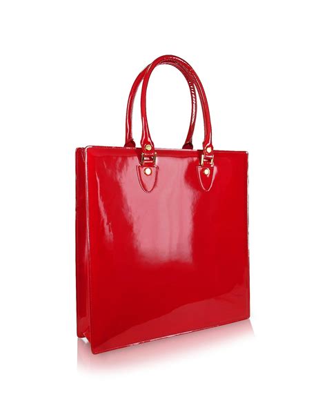 Lyst Lapa Ruby Red Patent Leather Tote Bag In Red