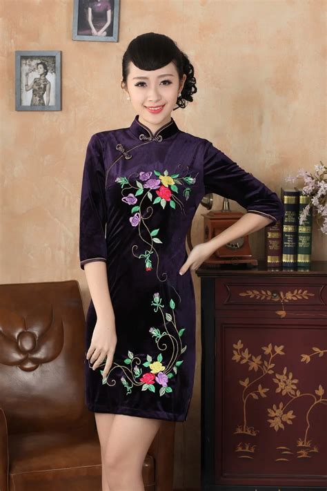 Shanghai Story China Supplier Qipao Chinese Women S Clothing Cheong Sam Dress Velvet Qipao
