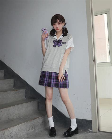 Faldas De La Escuela Japonesa Plaid Falda Plisada Estudiante Etsy