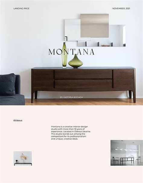 Montana Interior Designlanding Page On Behance