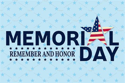 Happy Memorial Day Greeting Card By Sivvector On Creativemarket