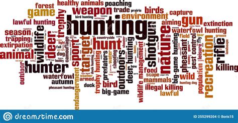 Hunting Word Cloud Stock Vector Illustration Of Control 255299204
