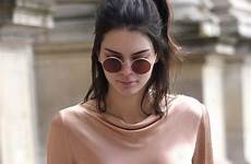 kendall jenner braless nipples pink satin poking nipple her piercing paris off sheer she shows france make down thefappening steps