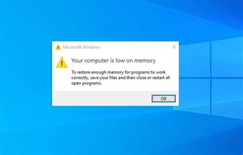 How To Fix Your Computer Is Low On Memory Warning In Windows 10