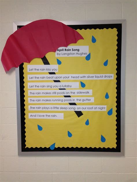 Poetry Month Umbrella Bulletin Board Bulletin Board Design Library