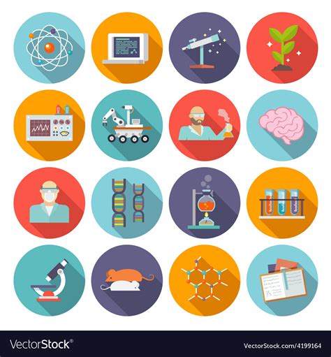 Science And Research Icon Flat Royalty Free Vector Image