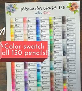 Prismacolor 150 Colored Pencil Blank Color Chart