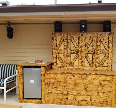 Outdoor Tv Cabinet With Bi Fold Doors Downloadable Building Plan Diy