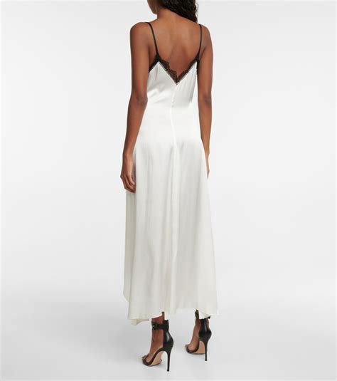 Rodarte Lace Trimmed Silk Satin Slip Dress Rodarte