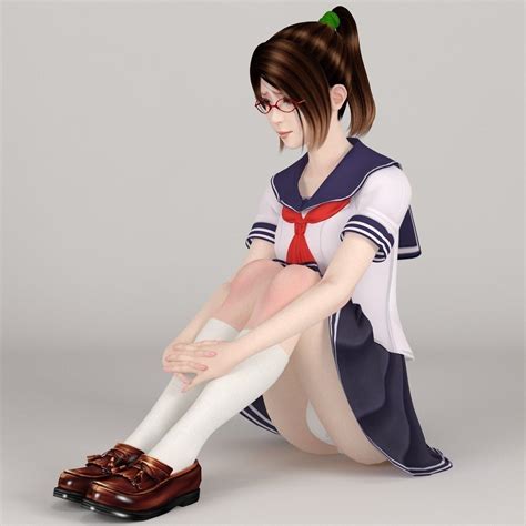 Natsumi Schoolgirl Pose 02 3d Model Cgtrader